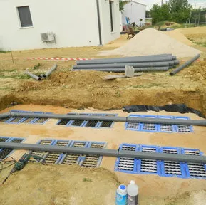 Chantier de assainissement présenté par CABROL TP